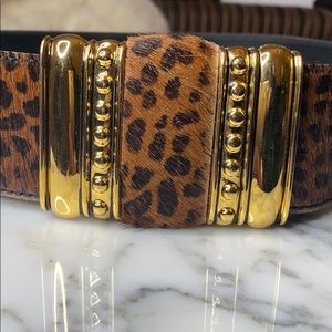 Avignon Leopard Cow Hide Belt
